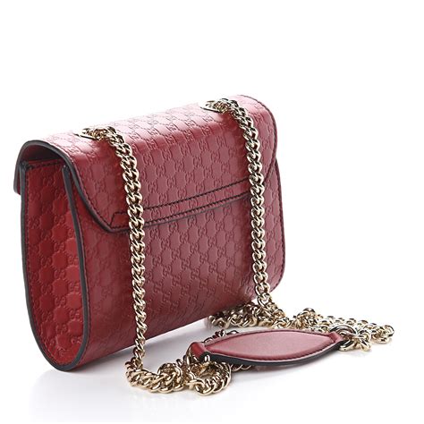 gucci red leather microguccissima handbag with champagne shoulder chain|Gucci Emily Microguccissima Leather Chain Shoulder Bag on .